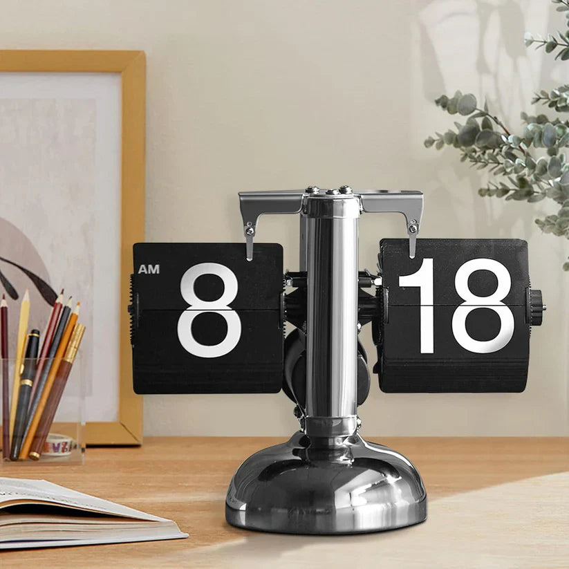 Flip Down Clock for Home Office Decor (Black) 🔥